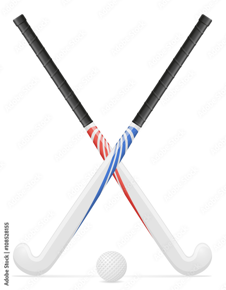 Fototapeta premium field hockey sport equipment vector illustration