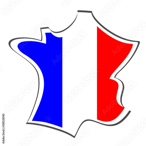 carte de france drapeau