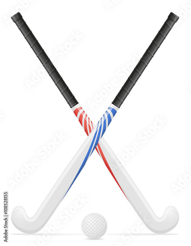 field hockey sport equipment vector illustration