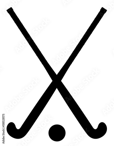 field hockey equipment black outline silhouette vector illustrat