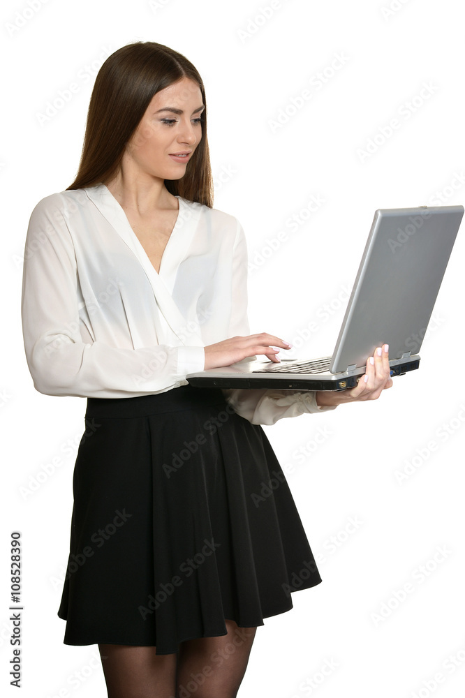 Beautiful woman with laptop Beautiful woman with laptop