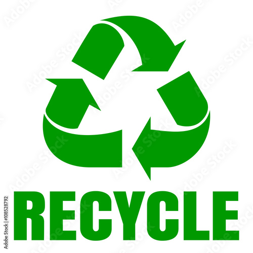 Recycle green simbol. Sign of recycling. Waste recycling. Environmental protection. Vector icon, illustration isolated on white background