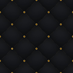 Rideaux Noir et or patrons Seamless luxury dark black pattern and background with gold diamond. Vector Illustration  © foxysgraphic