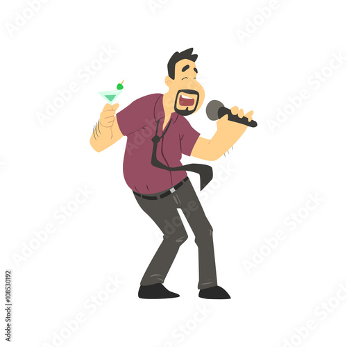 Drunk Man Singing In Karaoke