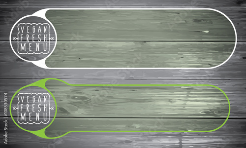 Vector frames for your text and globe and raw food icon