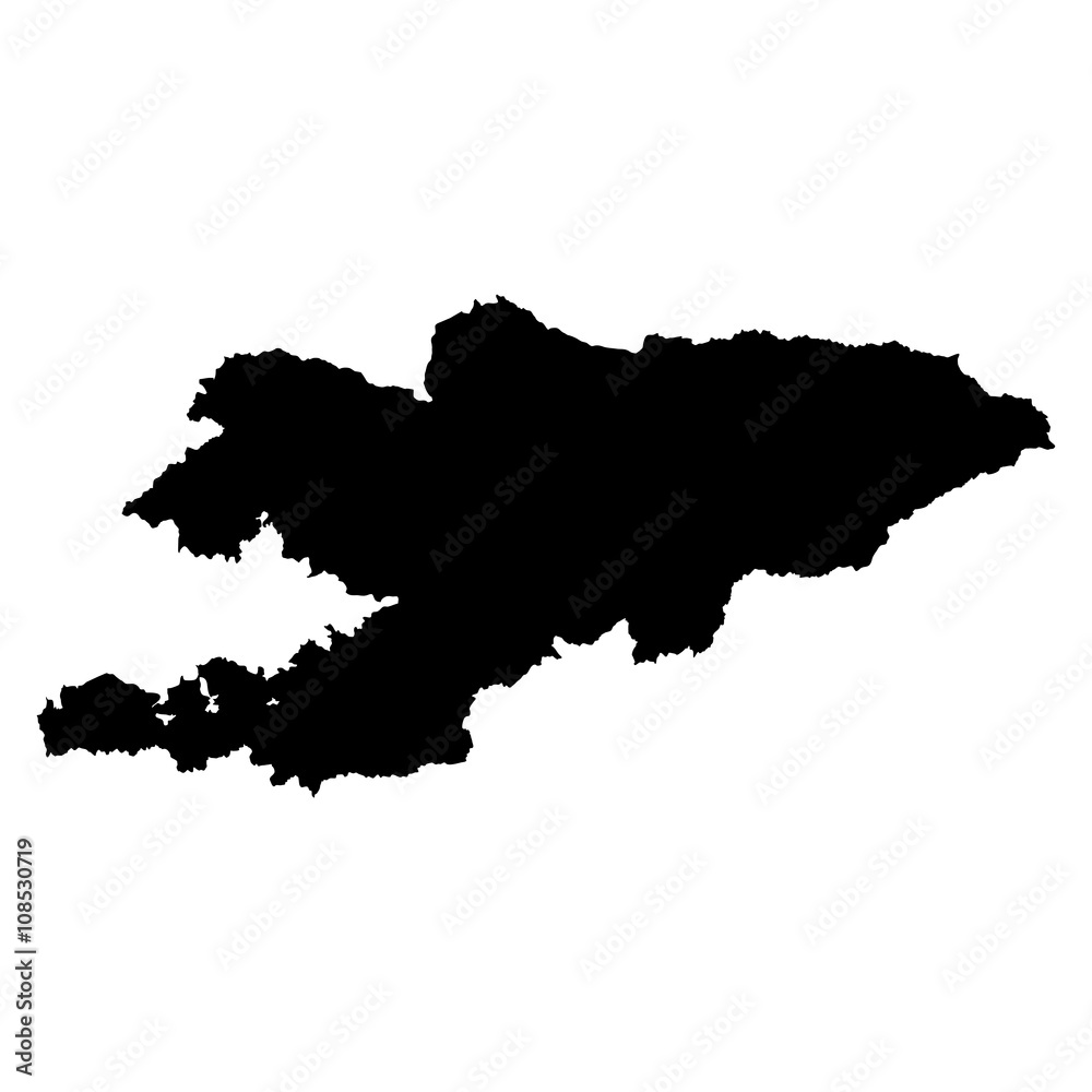 Obraz premium Kyrgyzstan black map on white background vector