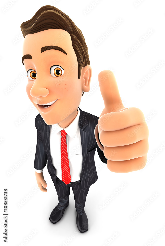 3d businessman positive pose 3d businessman positive pose