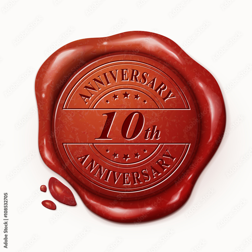 10th anniversary 3d red wax seal 10th anniversary 3d red wax seal