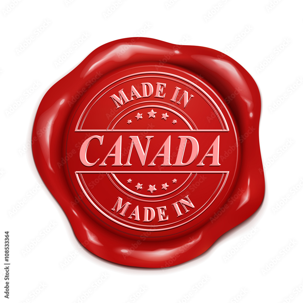 made in Canada 3d red wax seal made in Canada 3d red wax seal