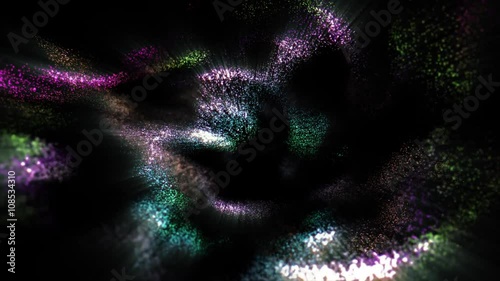 Abstract particles motion background. Loop animation.