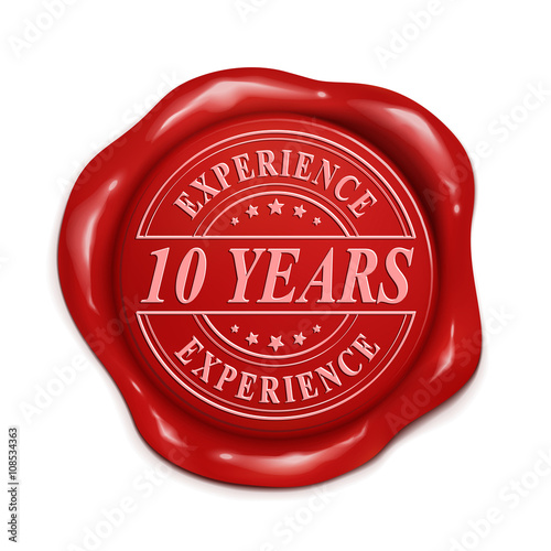 ten years 3d red wax seal