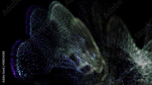 Abstract particles motion background. Loop animation.