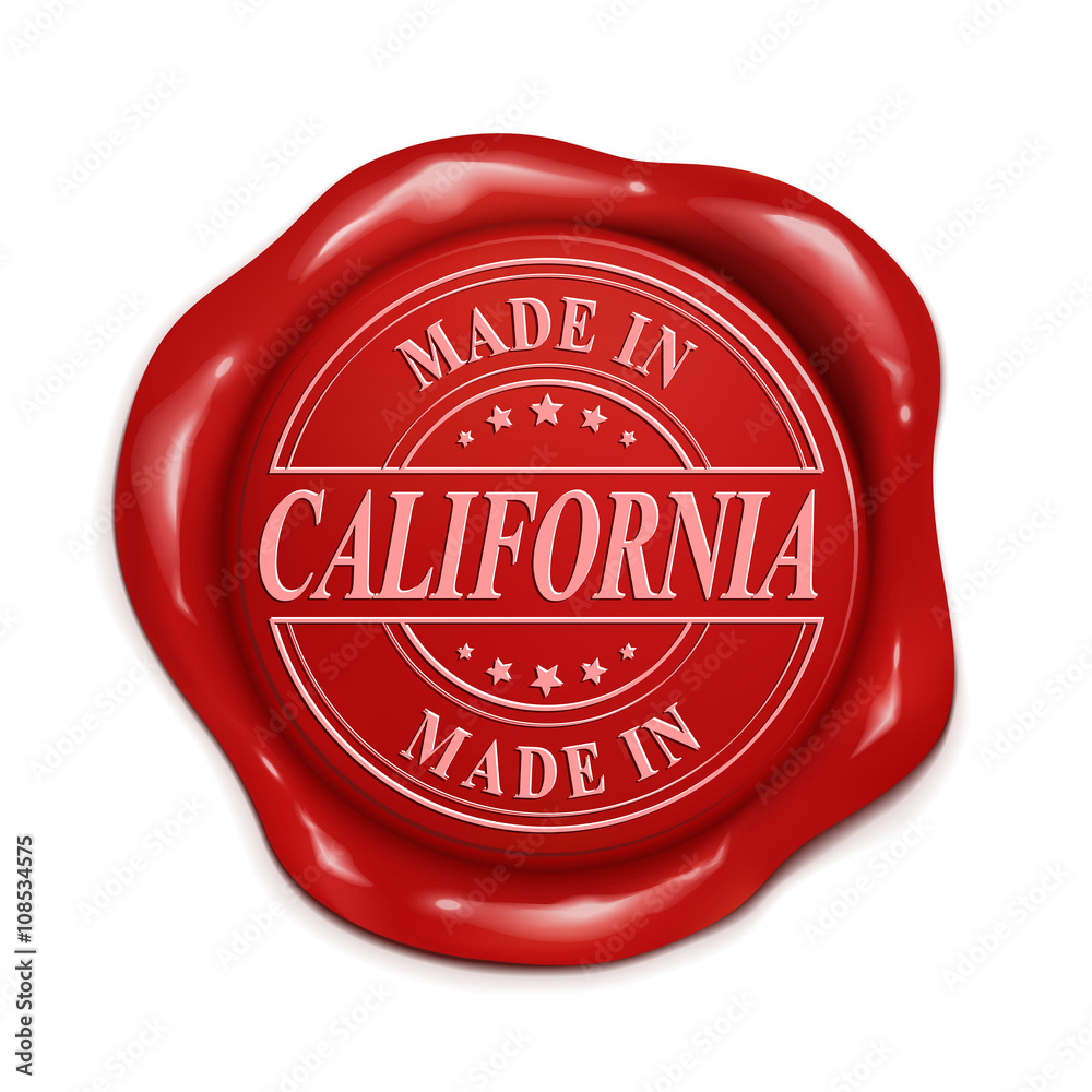 made in California 3d red wax seal made in California 3d red wax seal