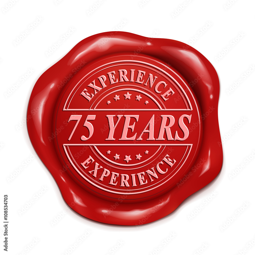 seventy five years 3d red wax seal seventy five years 3d red wax seal