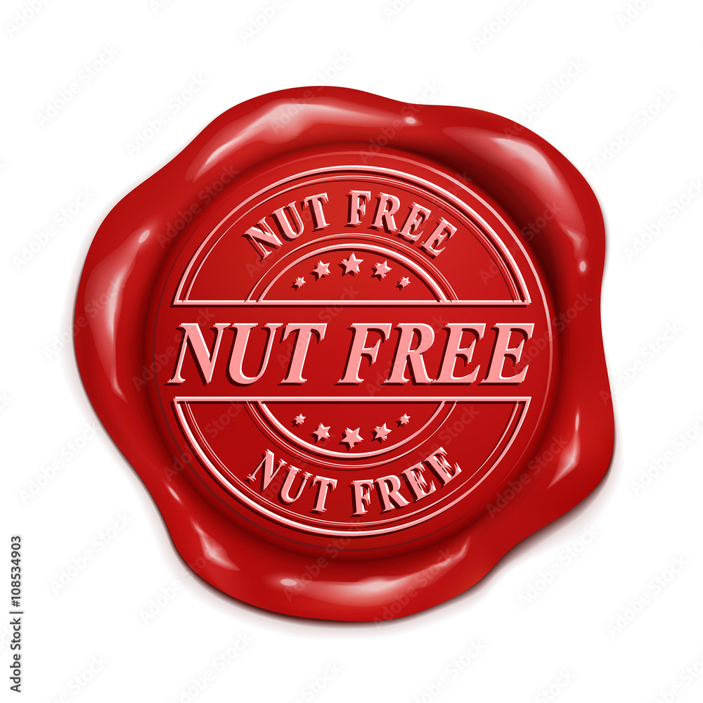 nut free 3d red wax seal nut free 3d red wax seal