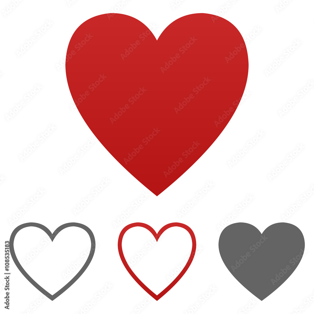 Heart icon vector set