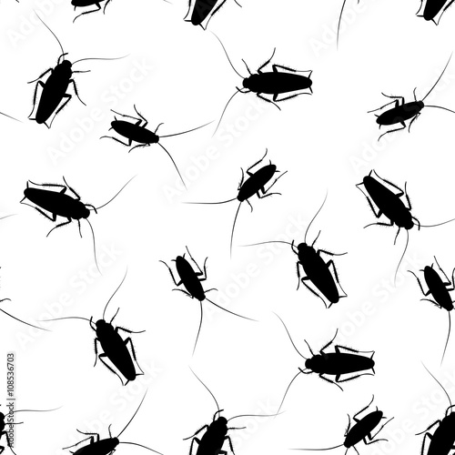 Cockroaches on white seamless pattern. Vector © OlgaLim