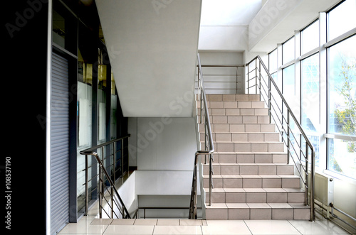 staircase with iron railing at the Mall photo