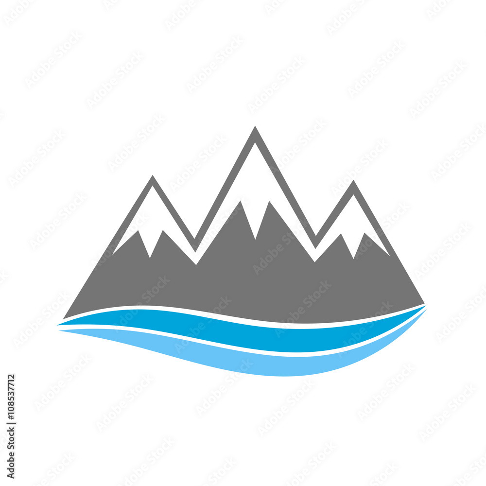 Mountains icon vector