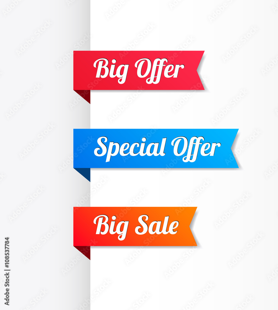 Big Offer, Special Offer & Big Sale Ribbons Big Offer, Special Offer & Big Sale Ribbons