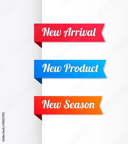 New Arrival, New Product & New Season Ribbons