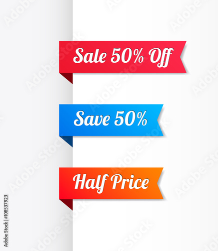 Free Download Sale 50% Off, Save 50% & Half Price Ribbons - GFXLoad