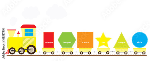 learning train with set of basic geometric shapes 