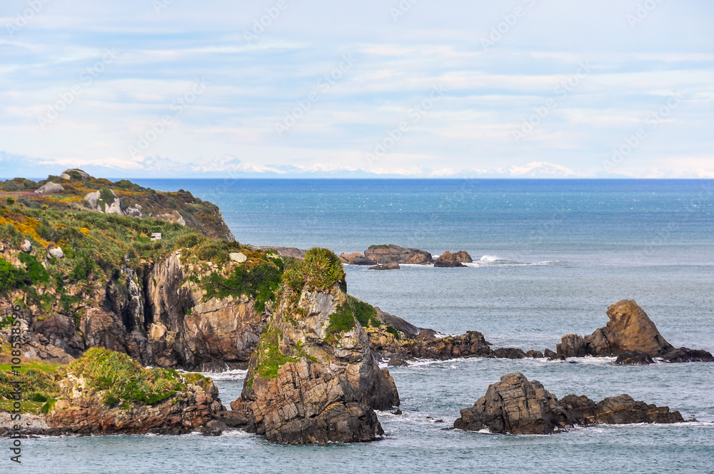 Coastal view in Cape Foulwind, New Zealand