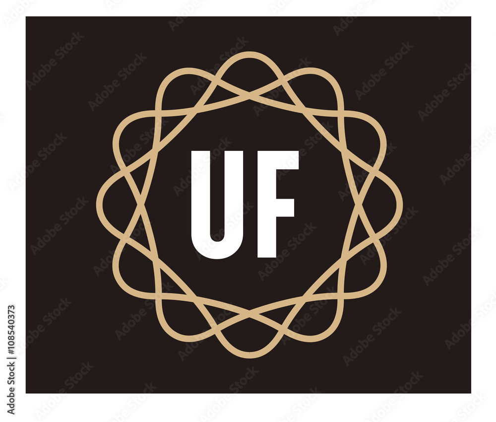 Fototapeta premium UF Initial Logo for your startup venture