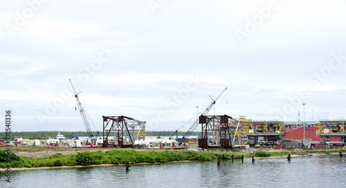 Obraz na plátne drydock on river niger