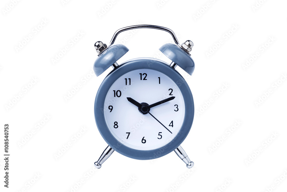 Metal Alarm clock work time on white background 10 am Metal Alarm clock work time on white background 10 am