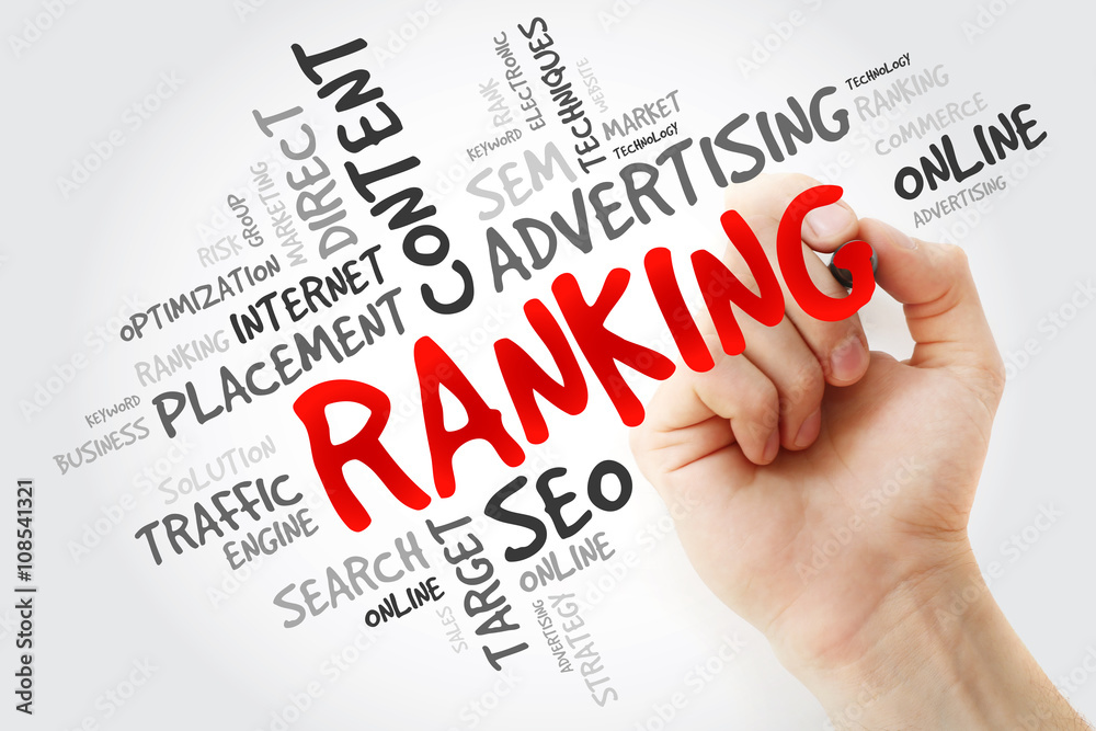 Hand writing RANKING word cloud, business concept Hand writing RANKING word cloud, business concept