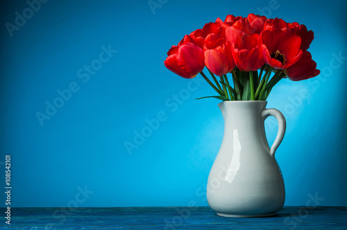 vase with tulips