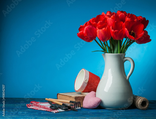 vase with tulips