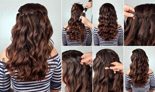 Fotografie hairstyle braid for long hair tutorial