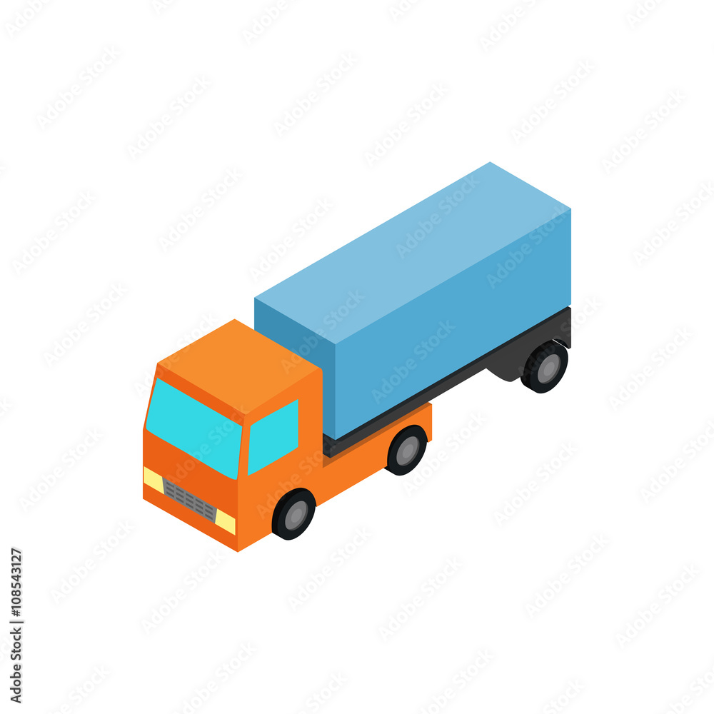 Truck icon, isometric 3d style Truck icon, isometric 3d style