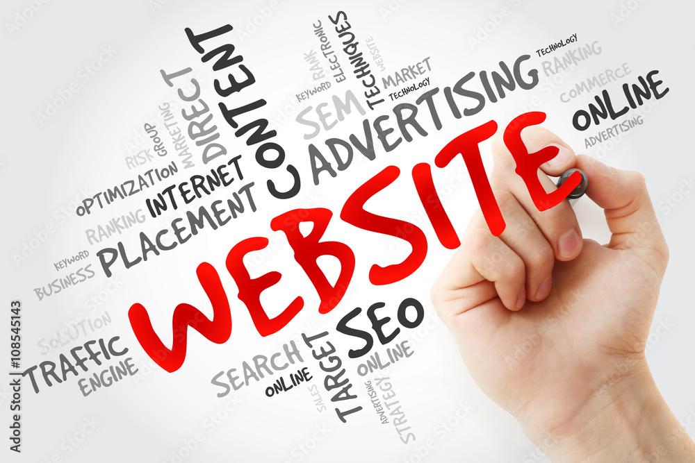 Hand writing WEBSITE word cloud, business concept Hand writing WEBSITE word cloud, business concept