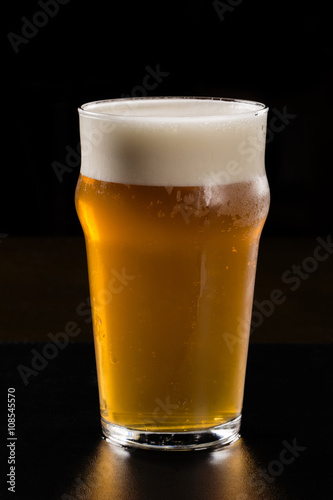 beer on the black background
