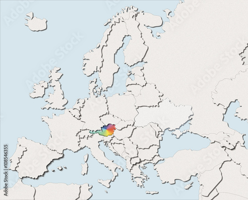 Mappa EU bianca e colore Austria