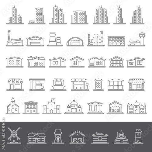 Line Icons - Buildings