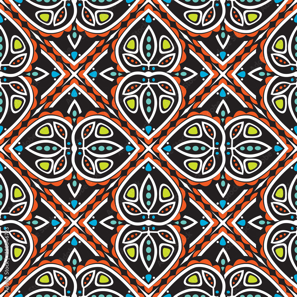 abstract leaves ornament seamless pattern