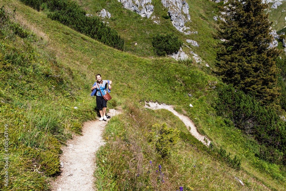 Girl hiking in Berchtesgaden, Germany