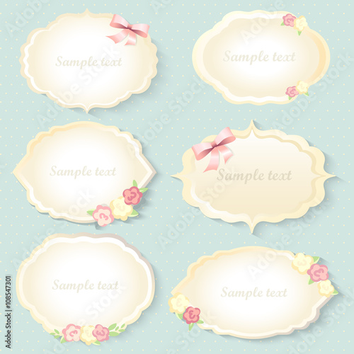 Vintage frames set. romantic style, shabby chic