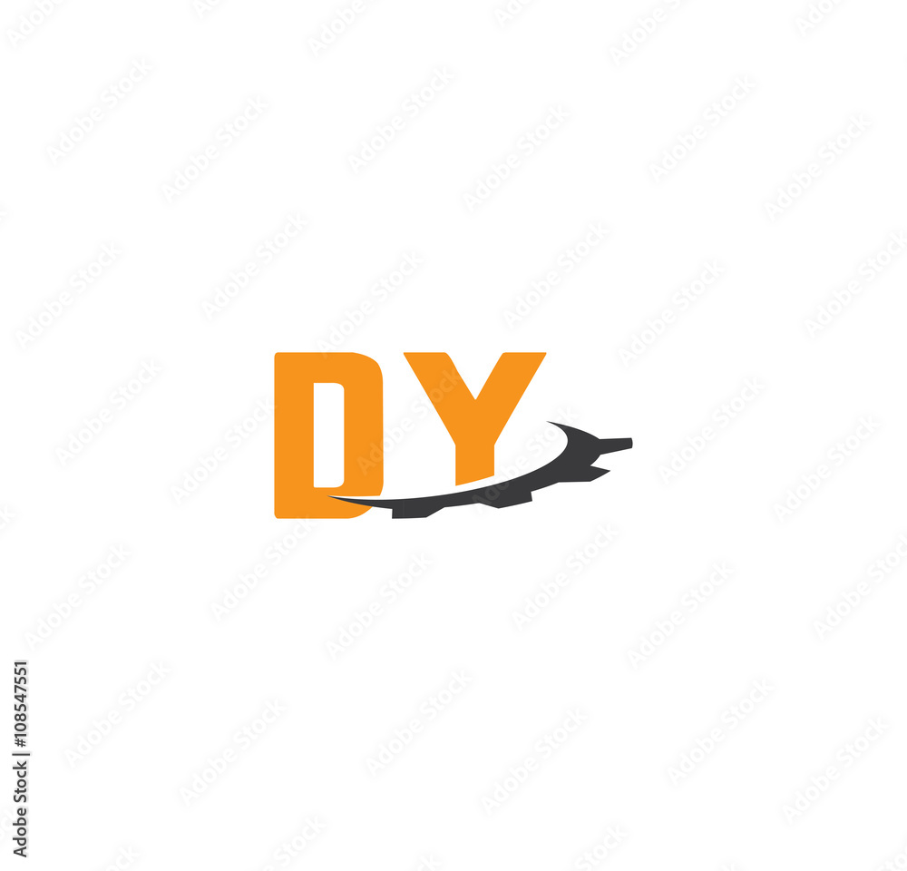 dy alphabet with swoosh gears dy alphabet with swoosh gears