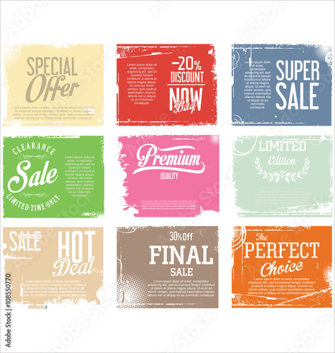 Premium quality retro vintage grunge labels collection