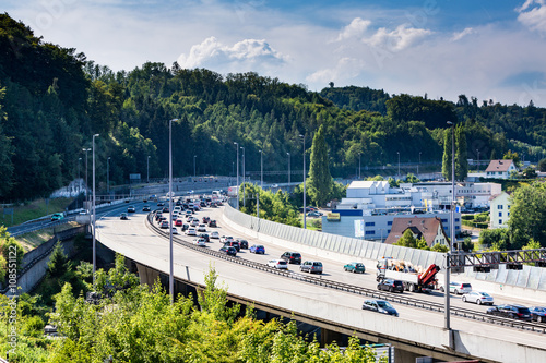 Schilderij op canvas Views of the motorway A1 near the Baregg Tunnel