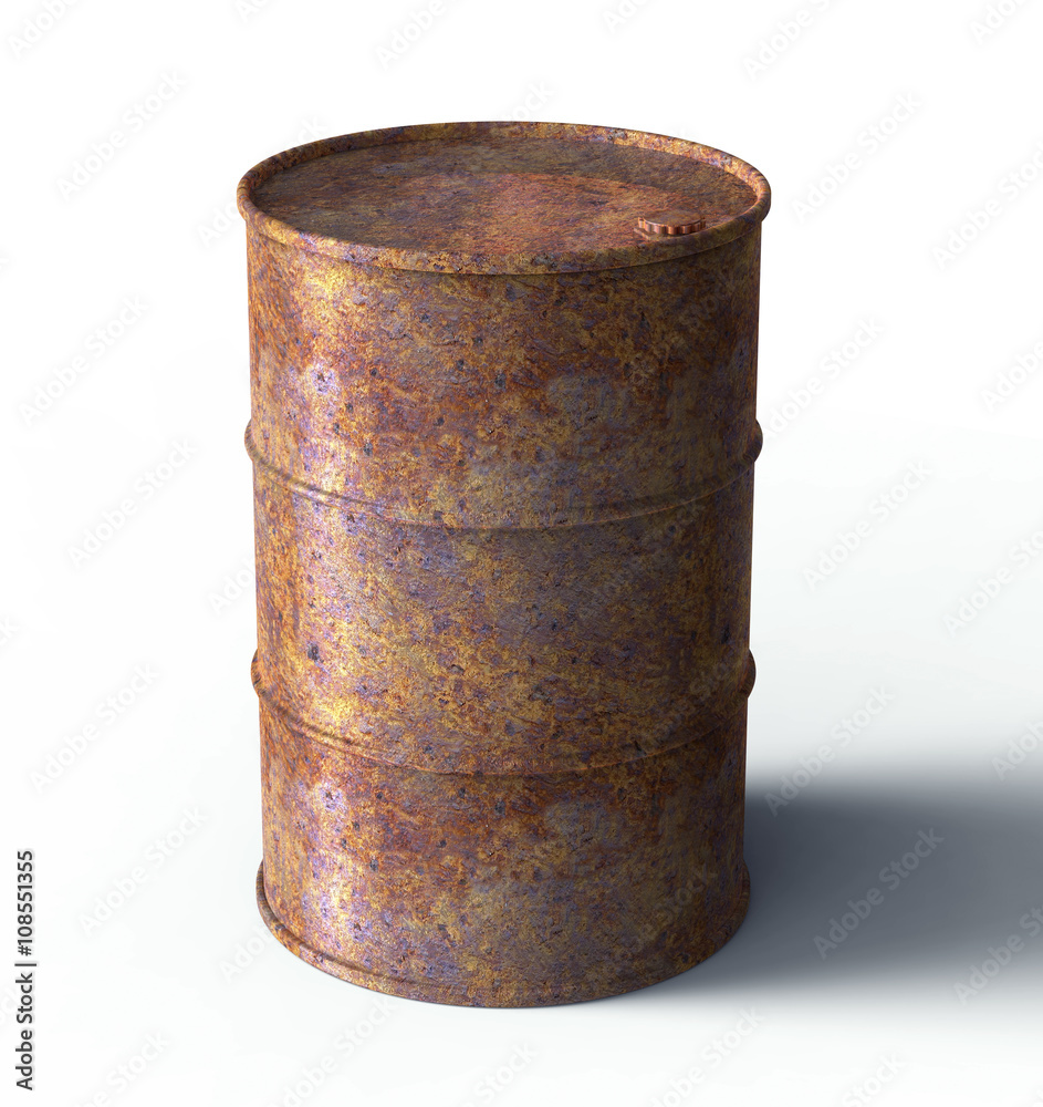 rusty barrel leaking oil isolated on white rusty barrel leaking oil isolated on white