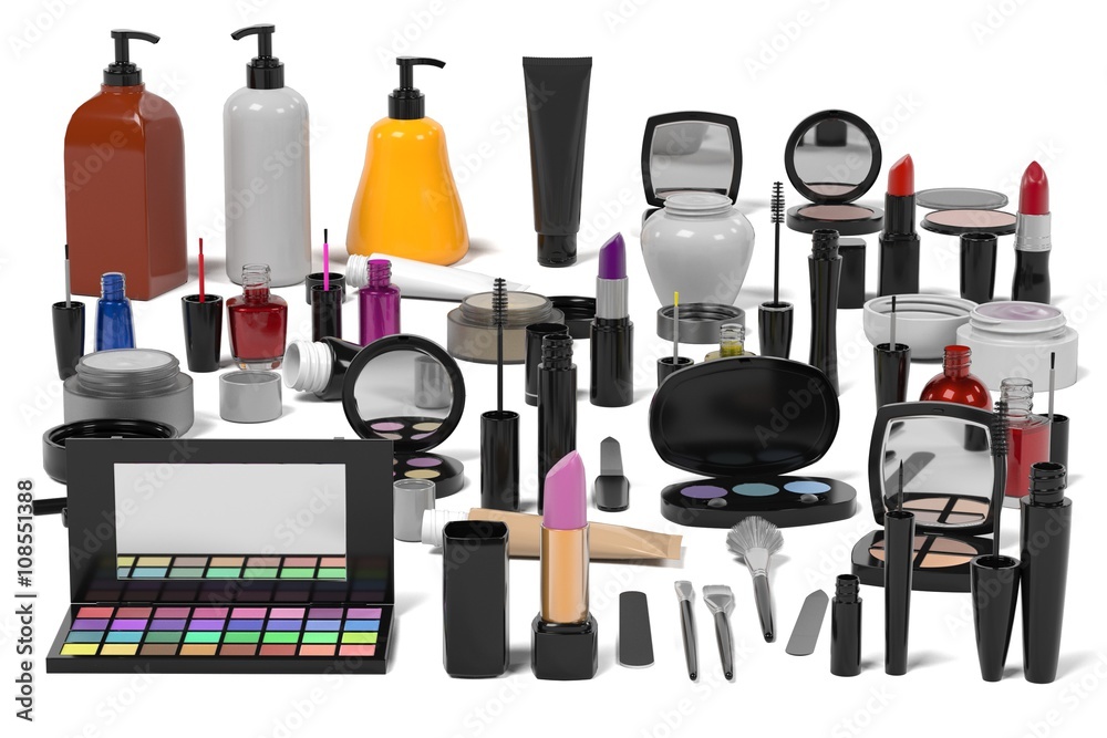 Fototapeta premium 3d rendering of cosmetics set