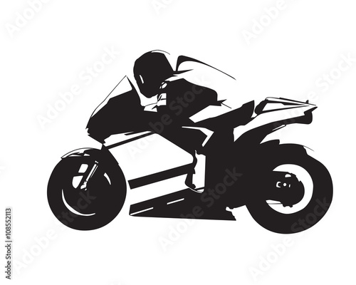 Motorcycle vector illustration, abstract isolated road motorbike