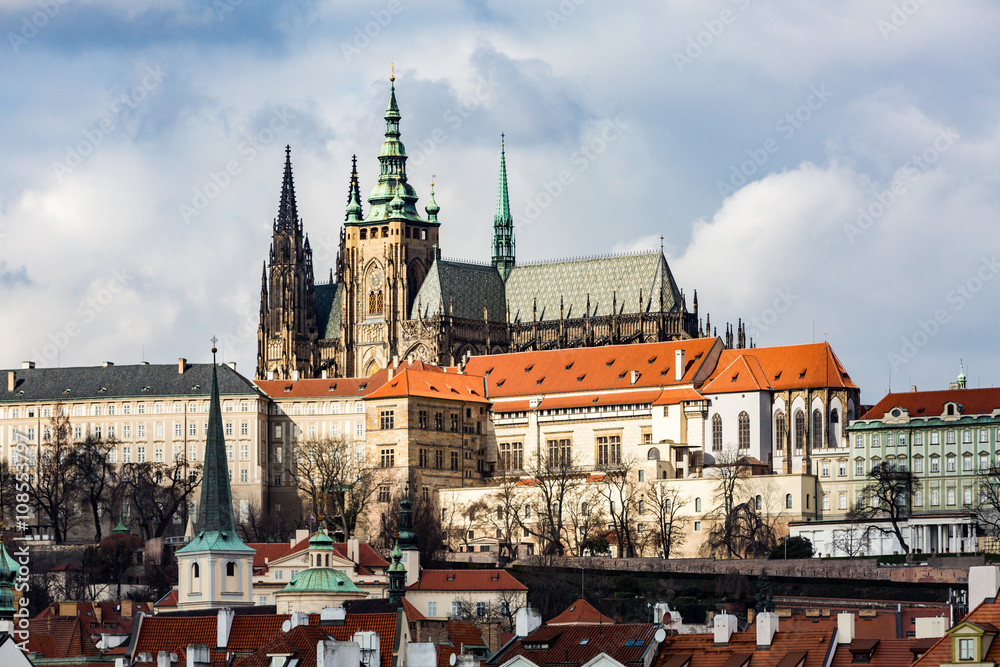 Obraz premium Exterior views of buildings in Prague